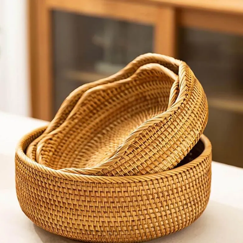 Space Savvy Küche & Esszimmer-Aufbewahrungskorb aus Rattan – Gewebter Home Organizer