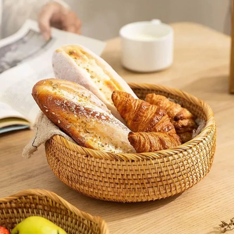 Space Savvy Küche & Esszimmer-Aufbewahrungskorb aus Rattan – Gewebter Home Organizer