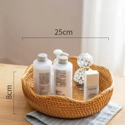 Space Savvy Küche & Esszimmer-Aufbewahrungskorb aus Rattan – Gewebter Home Organizer