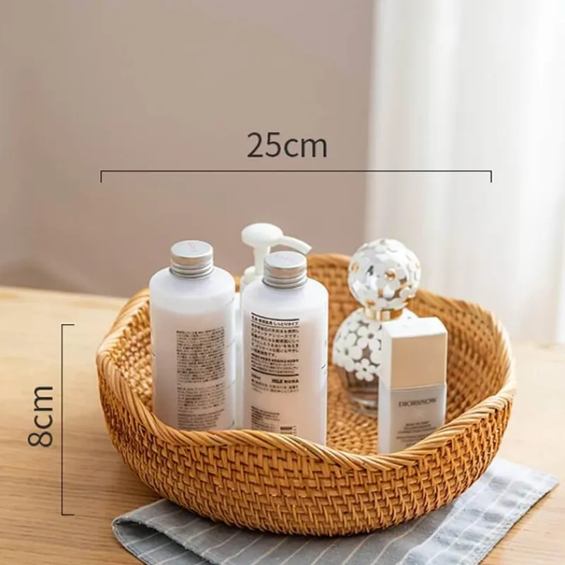 Space Savvy Küche & Esszimmer-Aufbewahrungskorb aus Rattan – Gewebter Home Organizer