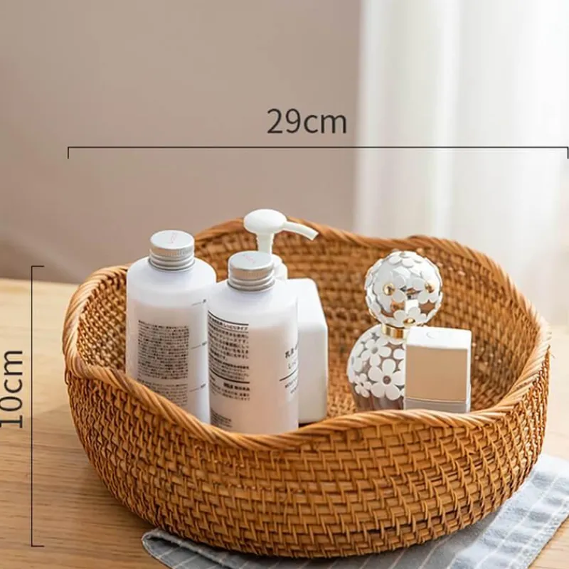 Space Savvy Küche & Esszimmer-Aufbewahrungskorb aus Rattan – Gewebter Home Organizer