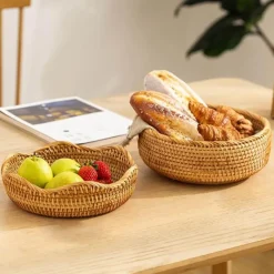 Space Savvy Küche & Esszimmer-Aufbewahrungskorb aus Rattan – Gewebter Home Organizer