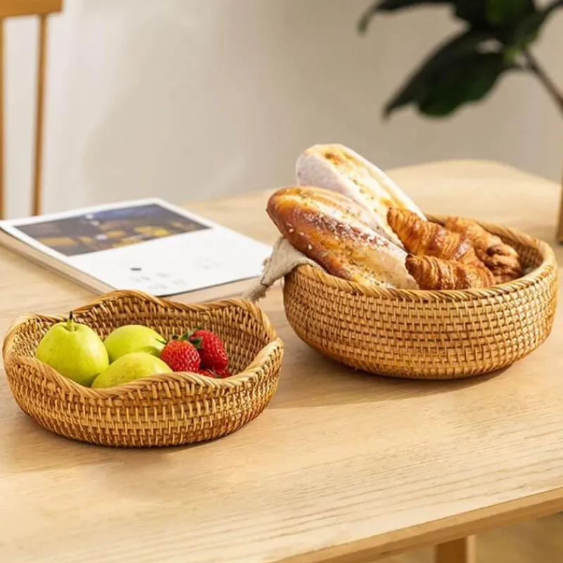 Space Savvy Küche & Esszimmer-Aufbewahrungskorb aus Rattan – Gewebter Home Organizer