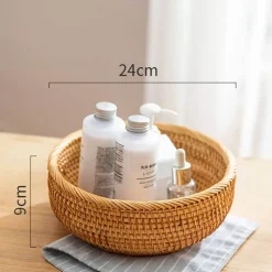 Space Savvy Küche & Esszimmer-Aufbewahrungskorb aus Rattan – Gewebter Home Organizer
