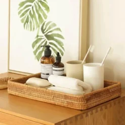 Feast u0026 Flair Küche & Esszimmer-Aufbewahrungskorb aus Rattan – Stilvoller Korb-Küchenorganizer