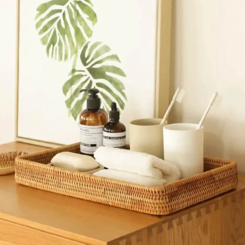 Feast u0026 Flair Küche & Esszimmer-Aufbewahrungskorb aus Rattan – Stilvoller Korb-Küchenorganizer