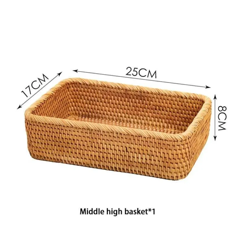 Feast u0026 Flair Küche & Esszimmer-Aufbewahrungskorb aus Rattan – Stilvoller Korb-Küchenorganizer