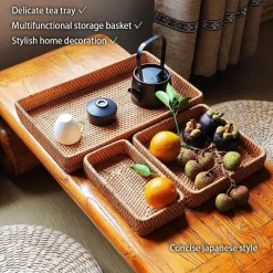 Feast u0026 Flair Küche & Esszimmer-Aufbewahrungskorb aus Rattan – Stilvoller Korb-Küchenorganizer