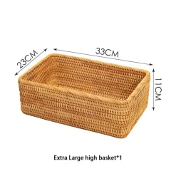 Feast u0026 Flair Küche & Esszimmer-Aufbewahrungskorb aus Rattan – Stilvoller Korb-Küchenorganizer