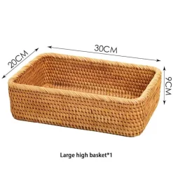 Feast u0026 Flair Küche & Esszimmer-Aufbewahrungskorb aus Rattan – Stilvoller Korb-Küchenorganizer