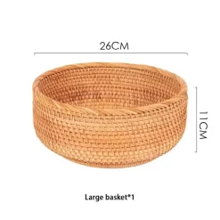 Feast u0026 Flair Küche & Esszimmer-Aufbewahrungskorb aus Rattan – Vielseitiger Snack- und Obst-Organizer