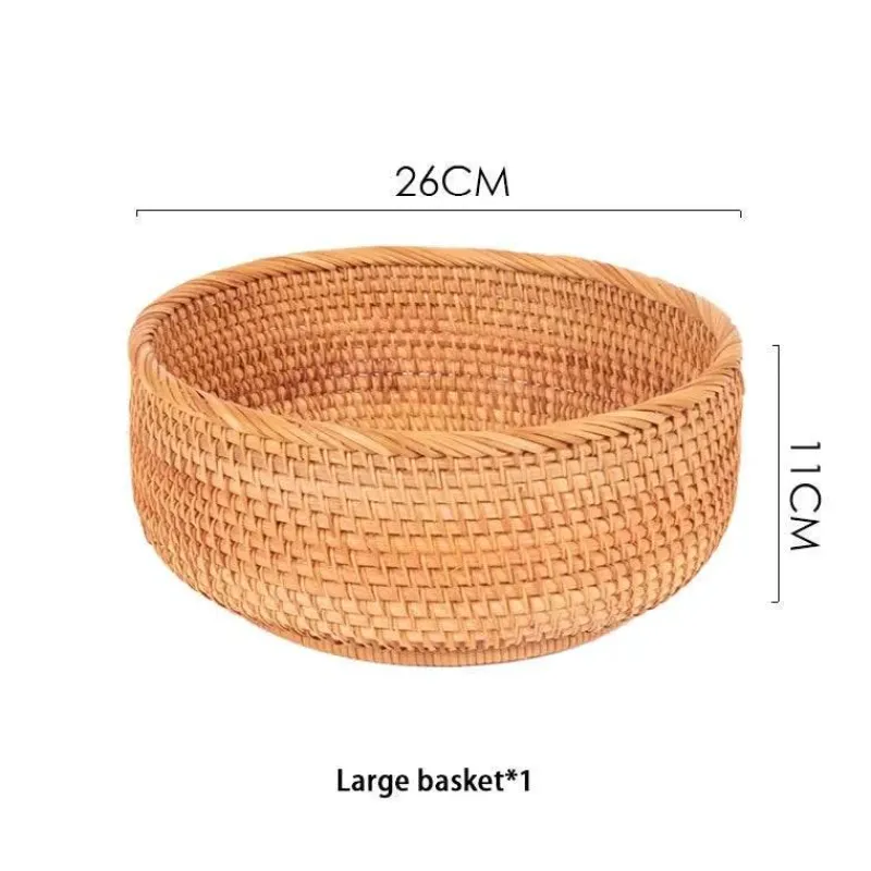 Feast u0026 Flair Küche & Esszimmer-Aufbewahrungskorb aus Rattan – Vielseitiger Snack- und Obst-Organizer