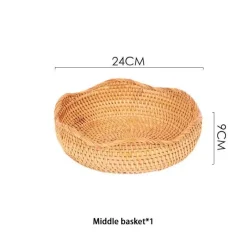 Feast u0026 Flair Küche & Esszimmer-Aufbewahrungskorb aus Rattan – Vielseitiger Snack- und Obst-Organizer