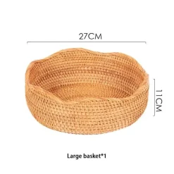 Feast u0026 Flair Küche & Esszimmer-Aufbewahrungskorb aus Rattan – Vielseitiger Snack- und Obst-Organizer