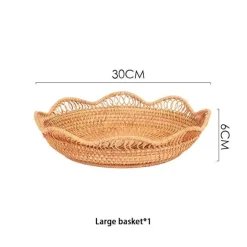 Feast u0026 Flair Küche & Esszimmer-Aufbewahrungskorb aus Rattan – Vielseitiger Snack- und Obst-Organizer