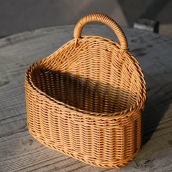 Space Savvy Küche & Esszimmer-Aufbewahrungskorb aus Rattan – dekorativer geflochtener Ordnungskorb