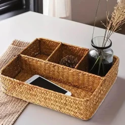 The Finishing Touch Wohndeko-Aufbewahrungskorb aus Rattan – Stilvolle Organizer-Lösung