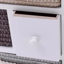 Tranquil Waters Badezimmer|Küche & Esszimmer-Aufbewahrungsschrank aus Holz mit 4 Schubladen und geflochtenen Körben