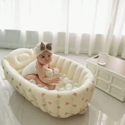 Kinder The Decor Haven Kinderwagen & Zubehör-Aufblasbare Mini-Badewanne – Little Swimmer Babybadewanne für Kinder