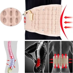 The Relaxation Nook Massageprodukte|Gesundheits-Gadgets-Aufblasbarer Lendenstützgürtel mit Massagegerät – Hilfe zur Linderung von Rückenschmerzen