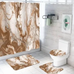 Aqua Essence Badezimmer-Aurora Duschvorhang-Set – Elegantes Badezimmerdekor