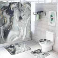 Aqua Essence Badezimmer-Aurora Duschvorhang-Set – Elegantes Badezimmerdekor