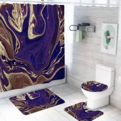 Aqua Essence Badezimmer-Aurora Duschvorhang-Set – Elegantes Badezimmerdekor