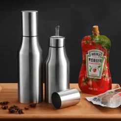 Tom Küche & Esszimmer-Auslaufsichere Ölflasche aus Edelstahl – Gewürzspender für die Küche