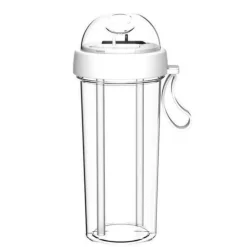 The Culinary Kit Küche & Esszimmer-Auslaufsichere Reisewasserflasche – Trinkflasche mit zwei Strohhalmen