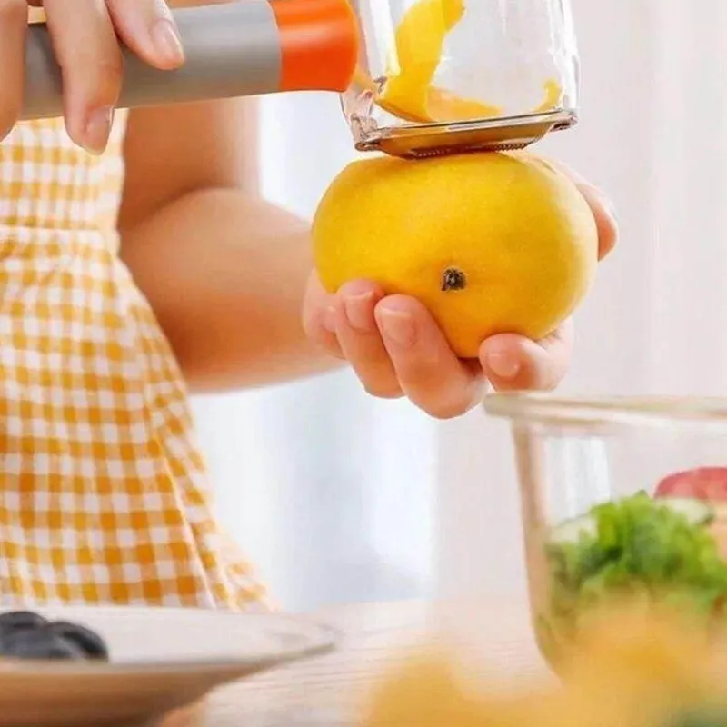 The Culinary Kit Küche & Esszimmer-Auslaufsicherer Gemüse- und Obstschäler – Einfache Aufbewahrungslösung für die Zubereitung