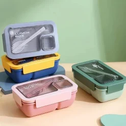 Tom Küche & Esszimmer-Auslaufsicheres Bento-Box-Set – Mikrowellengeeigneter Lebensmittelbehälter mit Geschirr