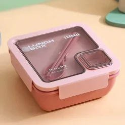 Tom Küche & Esszimmer-Auslaufsicheres Bento-Box-Set – Mikrowellengeeigneter Lebensmittelbehälter mit Geschirr