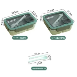 Tom Küche & Esszimmer-Auslaufsicheres Bento-Box-Set – Mikrowellengeeigneter Lebensmittelbehälter mit Geschirr