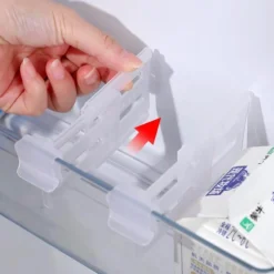 Space Savvy Küche & Esszimmer-Ausziehbare Kühlschrankregal-Organizer – 4-teiliges Trenner-Set für einfache Aufbewahrung