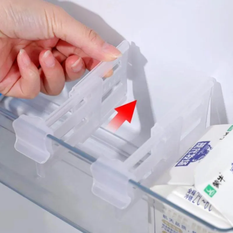 Space Savvy Küche & Esszimmer-Ausziehbare Kühlschrankregal-Organizer – 4-teiliges Trenner-Set für einfache Aufbewahrung