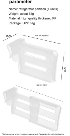 Space Savvy Küche & Esszimmer-Ausziehbare Kühlschrankregal-Organizer – 4-teiliges Trenner-Set für einfache Aufbewahrung