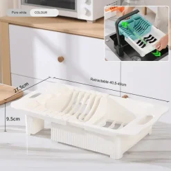 The Culinary Kit Küche & Esszimmer-Ausziehbarer Geschirrständer – platzsparender Küchen-Organizer