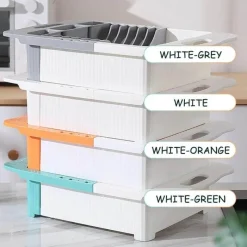 The Culinary Kit Küche & Esszimmer-Ausziehbarer Geschirrständer – platzsparender Küchen-Organizer