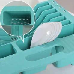 The Culinary Kit Küche & Esszimmer-Ausziehbarer Geschirrständer – platzsparender Küchen-Organizer