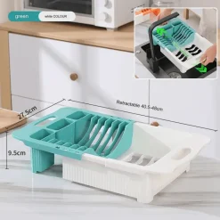 The Culinary Kit Küche & Esszimmer-Ausziehbarer Geschirrständer – platzsparender Küchen-Organizer