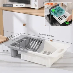The Culinary Kit Küche & Esszimmer-Ausziehbarer Geschirrständer – platzsparender Küchen-Organizer
