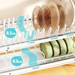 Space Savvy Küche & Esszimmer-Ausziehbarer Geschirrständer – Aufbewahrungsorganizer für die Küche