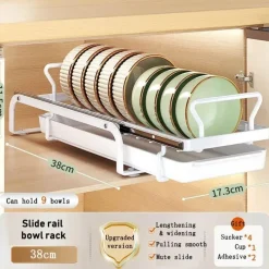 Space Savvy Küche & Esszimmer-Ausziehbarer Geschirrständer – Aufbewahrungsorganizer für die Küche