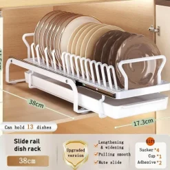 Space Savvy Küche & Esszimmer-Ausziehbarer Geschirrständer – Aufbewahrungsorganizer für die Küche