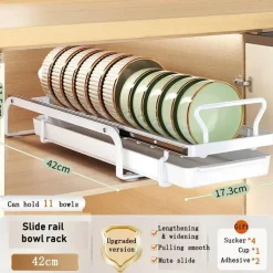 Space Savvy Küche & Esszimmer-Ausziehbarer Geschirrständer – Aufbewahrungsorganizer für die Küche