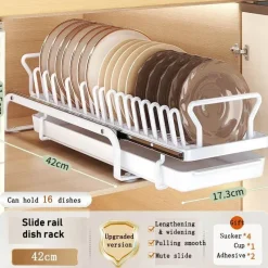 Space Savvy Küche & Esszimmer-Ausziehbarer Geschirrständer – Aufbewahrungsorganizer für die Küche