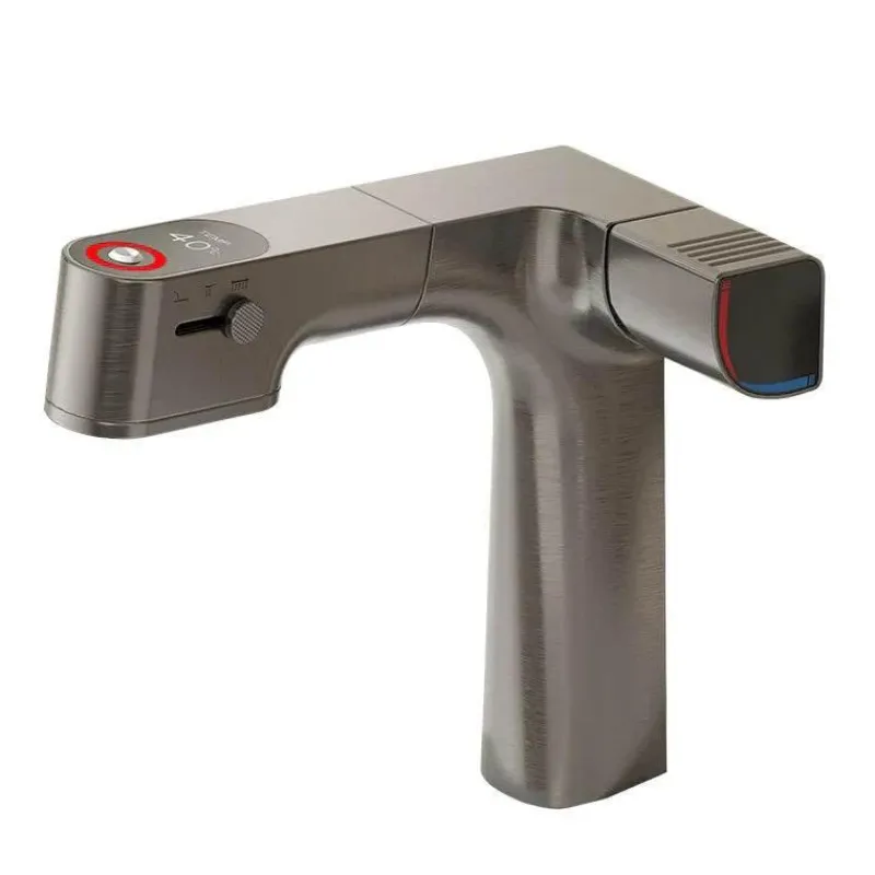 Tranquil Waters Badezimmer|Küche & Esszimmer-Ausziehbarer Wasserfilter LED-Temperaturregler-Wasserhahn