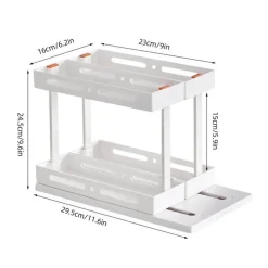 Space Savvy Küche & Esszimmer-Ausziehbares Gewürzregal für die Küche – einfacher Aufbewahrungs-Organizer