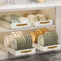 Space Savvy Küche & Esszimmer-Ausziehbares Küchen-Organizer-Tablett aus Edelstahl