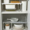 Space Savvy Küche & Esszimmer-Ausziehbares Schrank-Organizer-Regal – platzsparende Aufbewahrung in der Küche